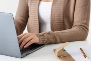 Woman working on computer