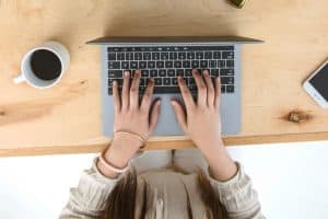 woman working at her computer